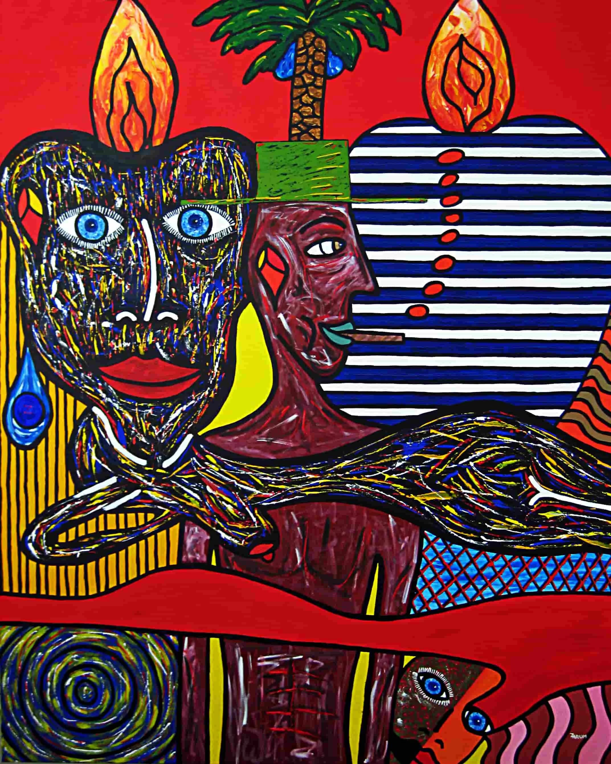 Title: Mediterranean Madness
Medium: Acrylic on Canvas
Size: 153cm X 122cm