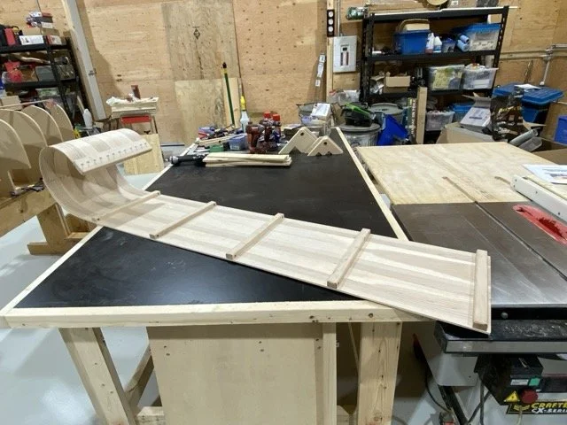 Zarum Woodworking skills. Ash strip toboggan completed