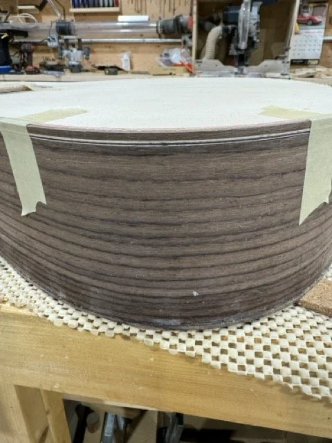 Testing the fit of the side binding strips