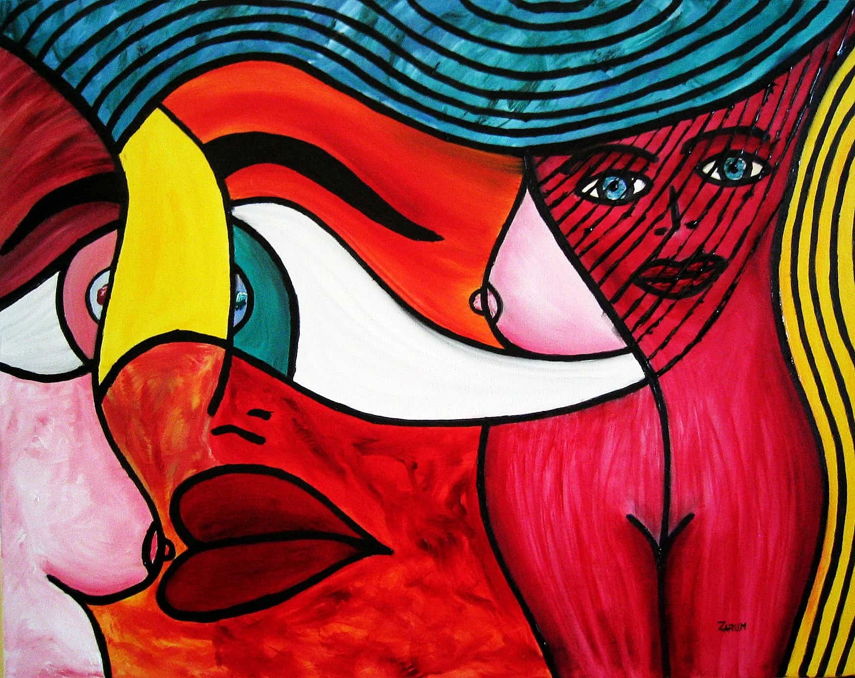 Title: Eye Contact   Medium: Acrylic on Canvas      Size: 70cm X 65cm

Eye Contact:  When two eyes meet and and the passion is ignited.