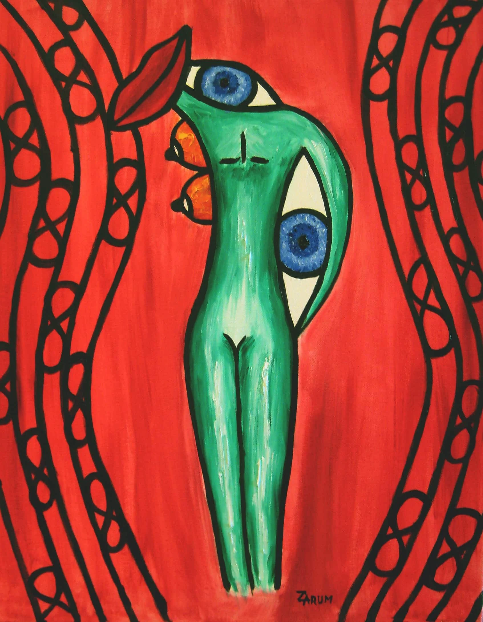 Title: Flower Child    Medium: Acrylic on Canvas      Size: 40cm X 50cm

Flower Child:  She grows wild and free.