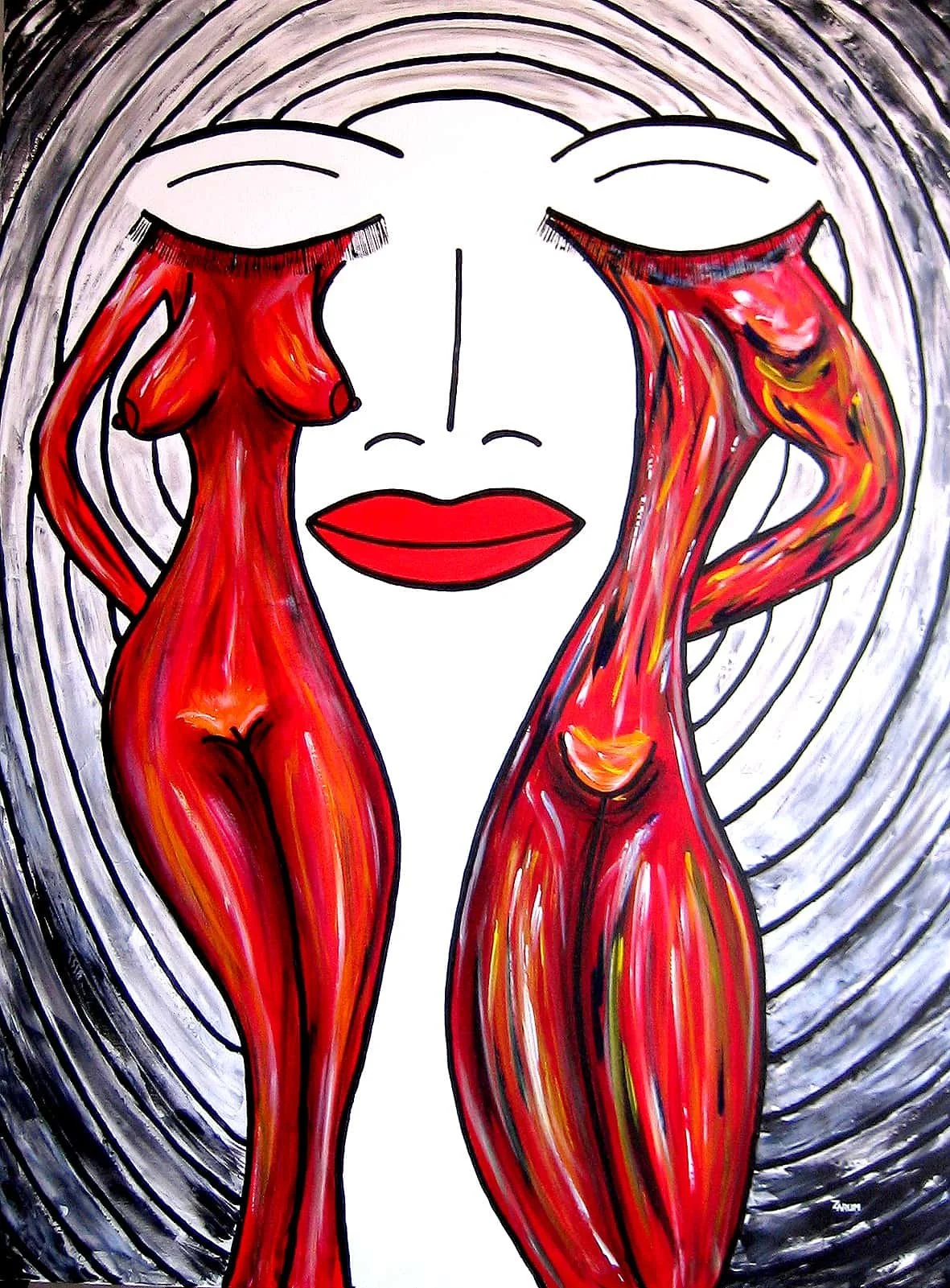 Title: Dream Lover     Medium: Acrylic on Canvas      Size: 130cm X 97cm

Dream Lover:   Dream lover where are you. As the lyrics from the song says. We are all looking and dreaming of our dream lover, partner, and soul mate. In this painting I have 