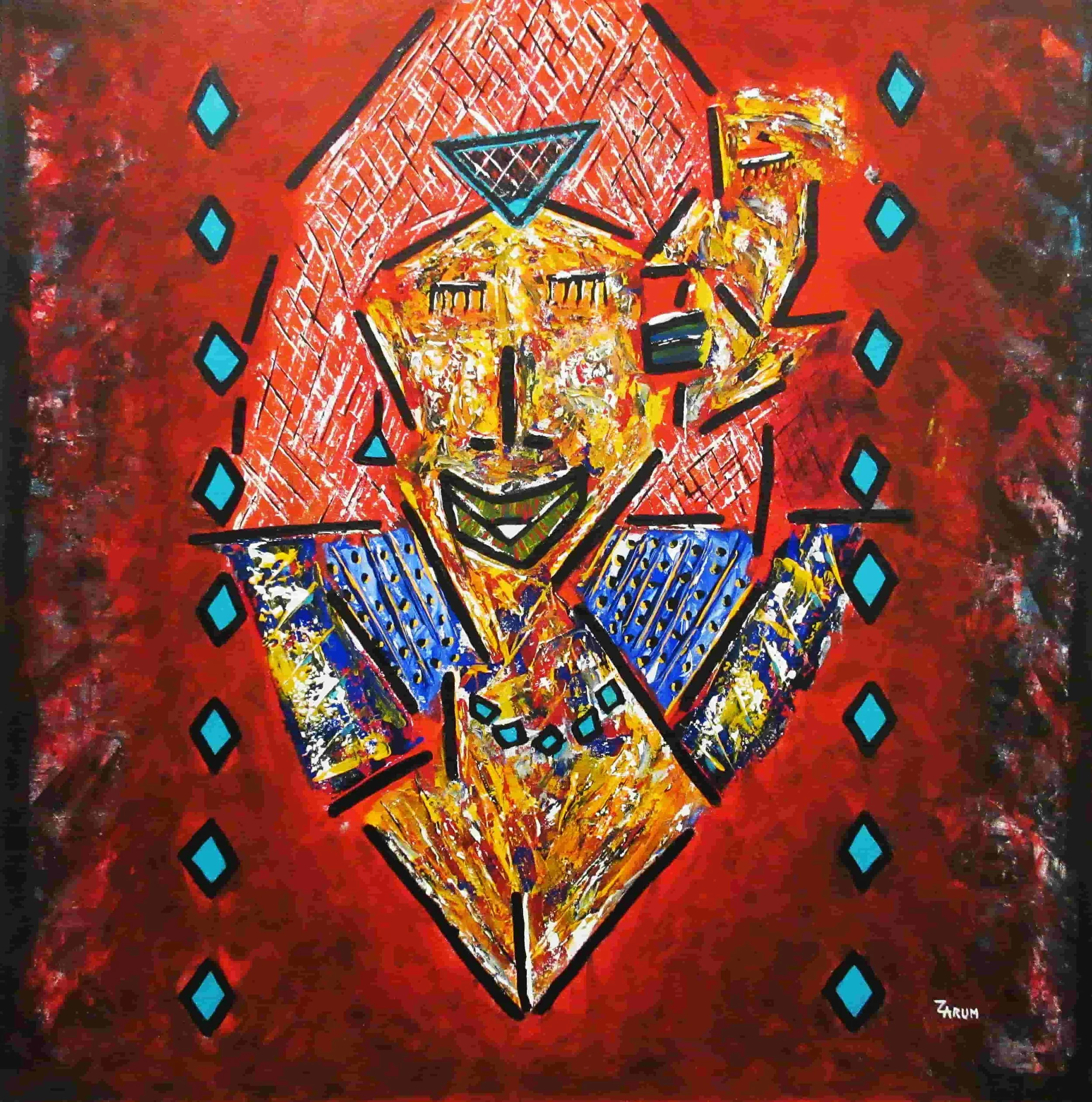 Title: Kiss the Seniorita
Medium: Acrylic on Canvas
Size: 90cm X  90cm