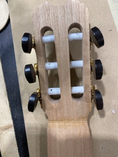 The back of the head with the tuners tested in place