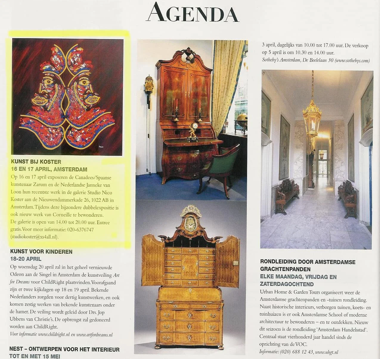 Magazine article featuring the artist Zarum.