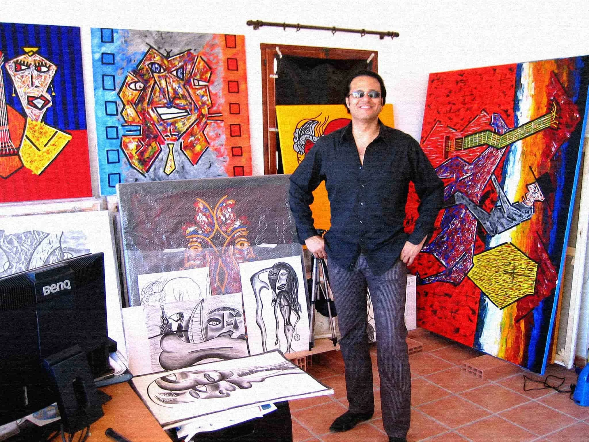 Zarum in his Studio in Spain.