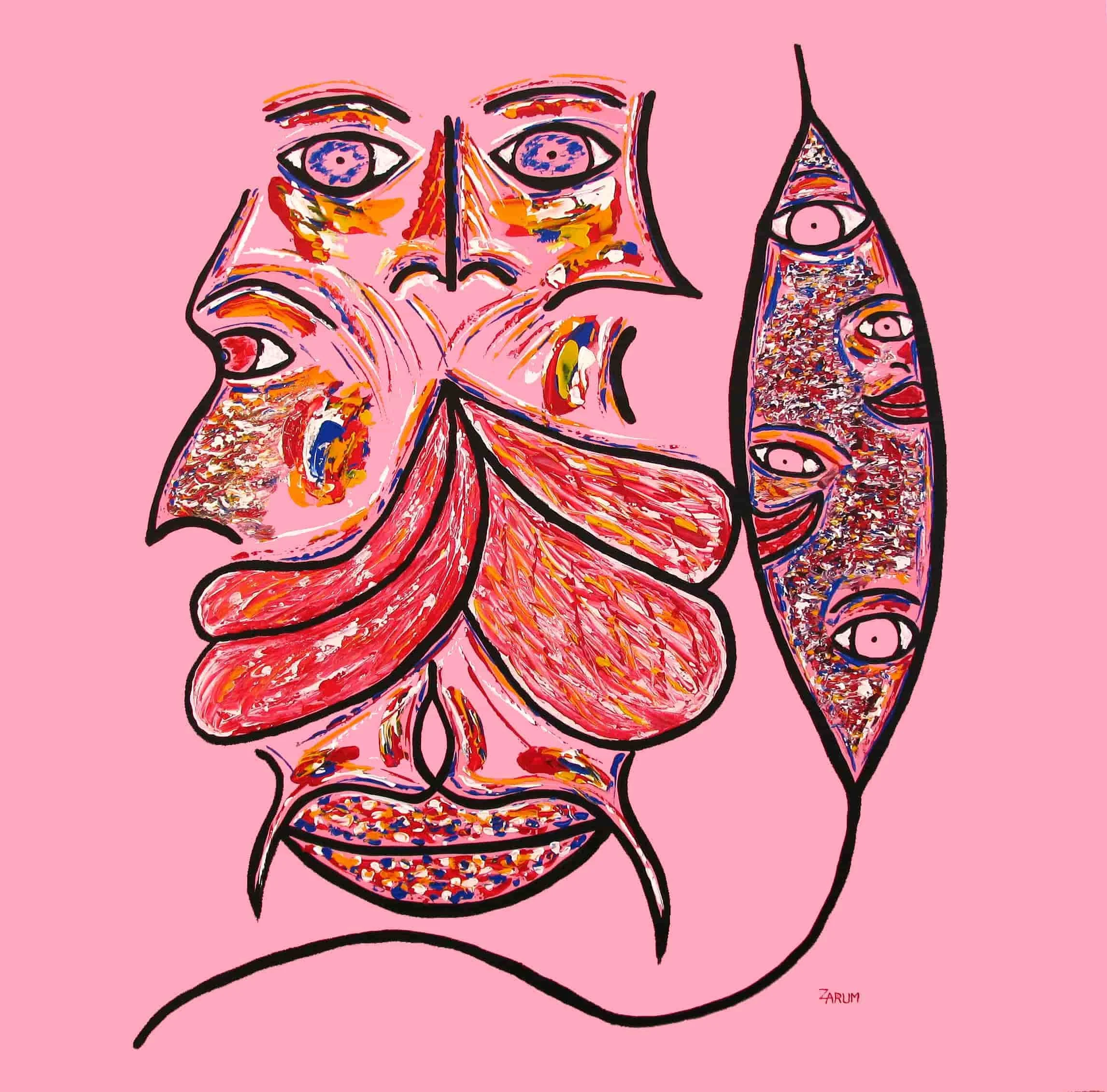 Title: Bubble Gum
Medium: Acrylic on Canvas
Size: 100cm X 100cm