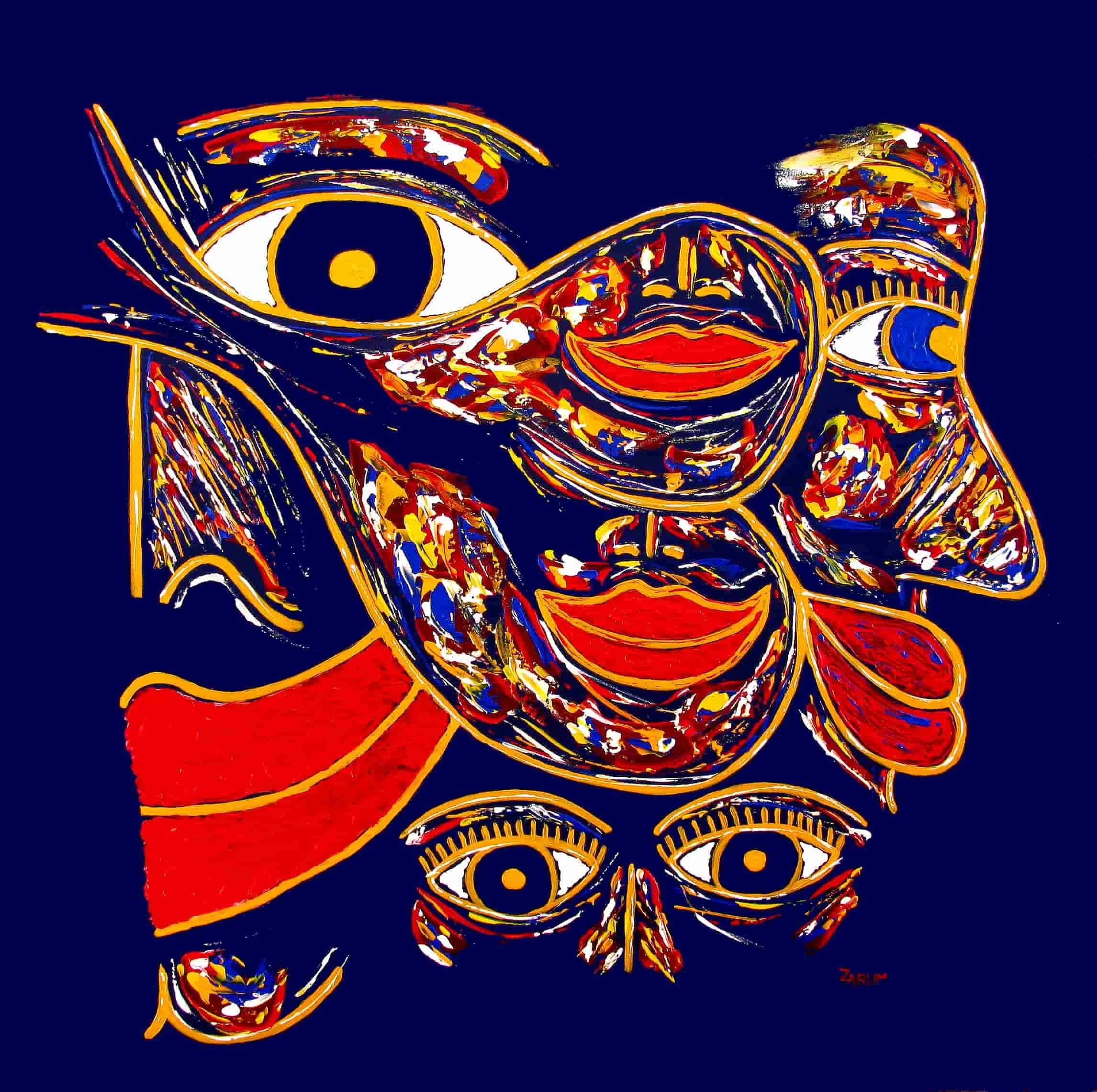 Title: Femme Fatal
Medium: Acrylic on Canvas
Size: 100cm X 100cm