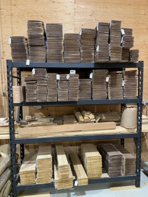 Sorted and labeled dried walnut and ash