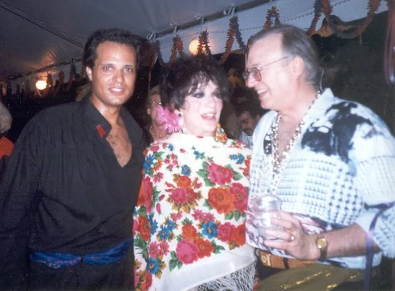 After the Bee Gees charity event with Miami Socialite Marci Lefton and famous attorney Roy Black photos shown in Miami Newspaper.