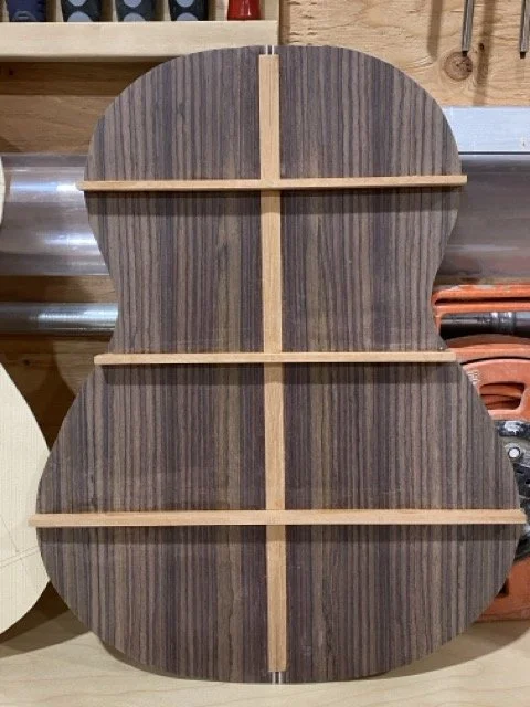 The completed back with braces