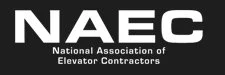 NAEC logo with white text on a black background