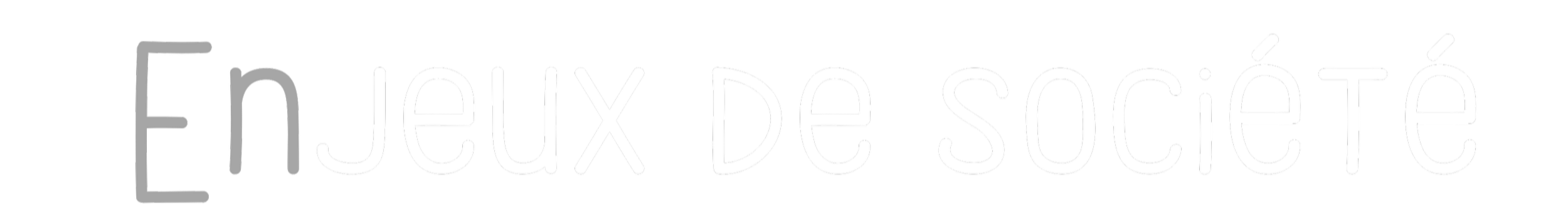 Texte en français : 'En jeux de société' sur fond noir