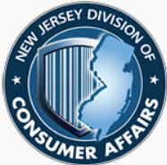 Seal of the New Jersey Division of Consumer Affairs with a barcode and outline of New Jersey.