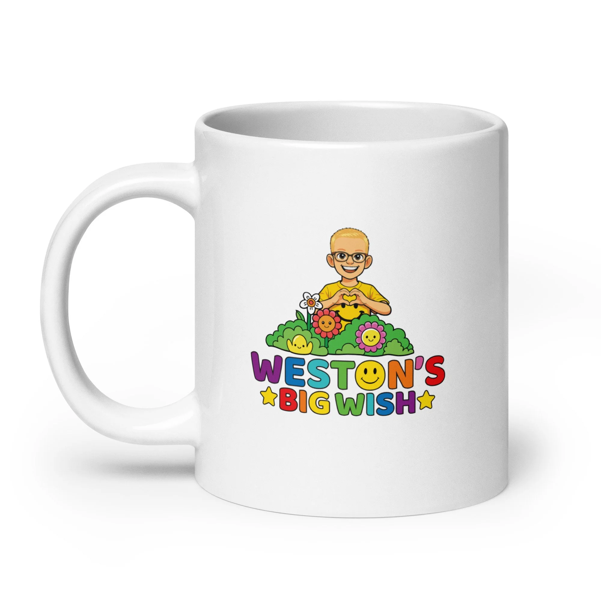 White glossy mug