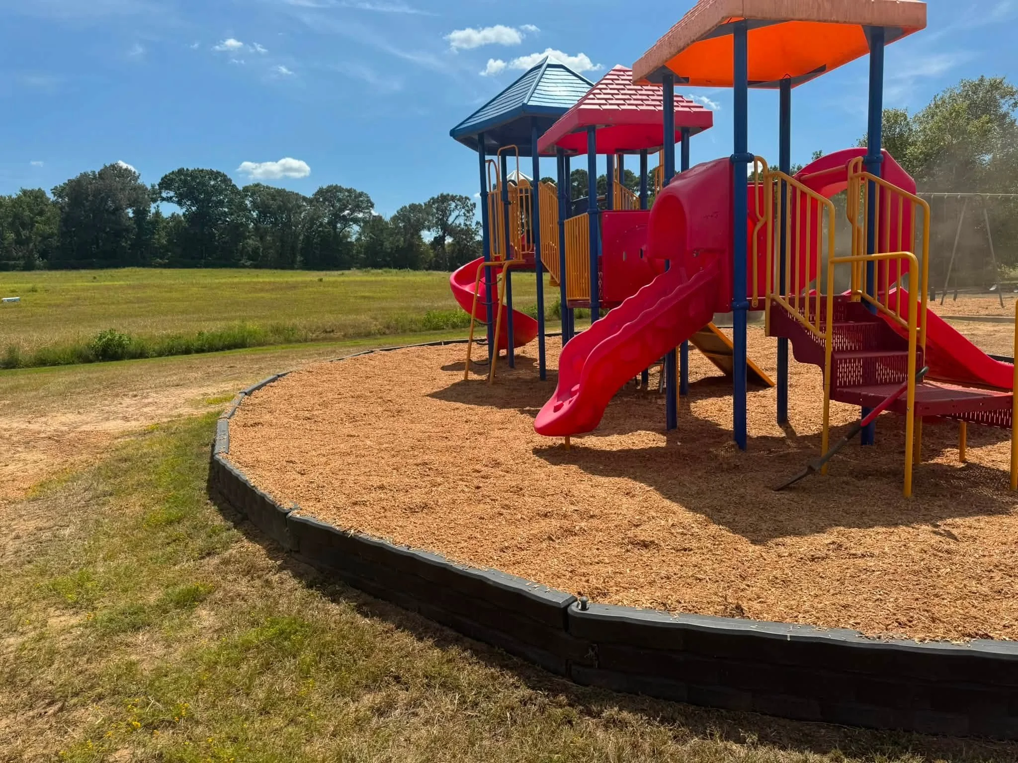 Bullard children's playground red slides