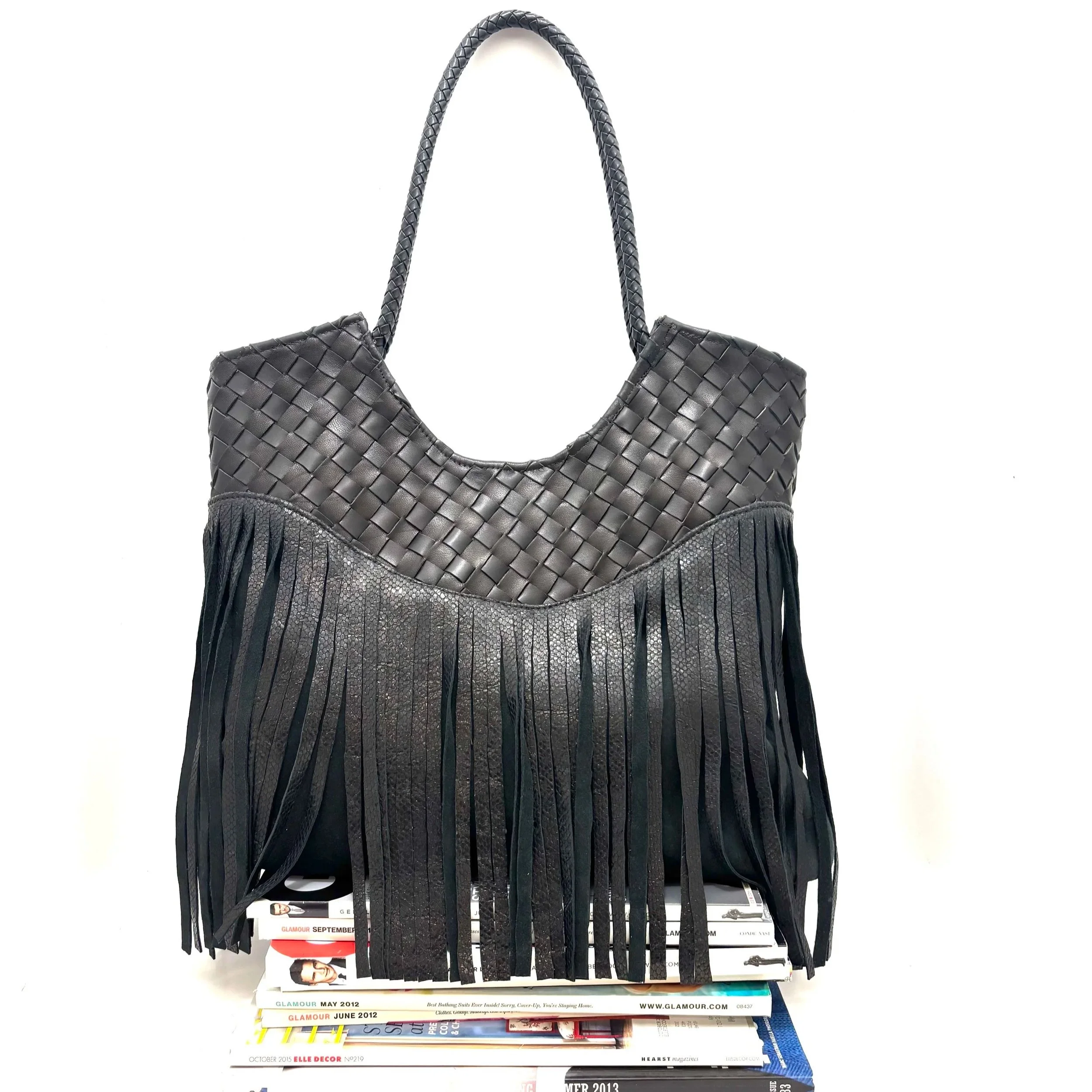 Raven Woven Shoulder Bag