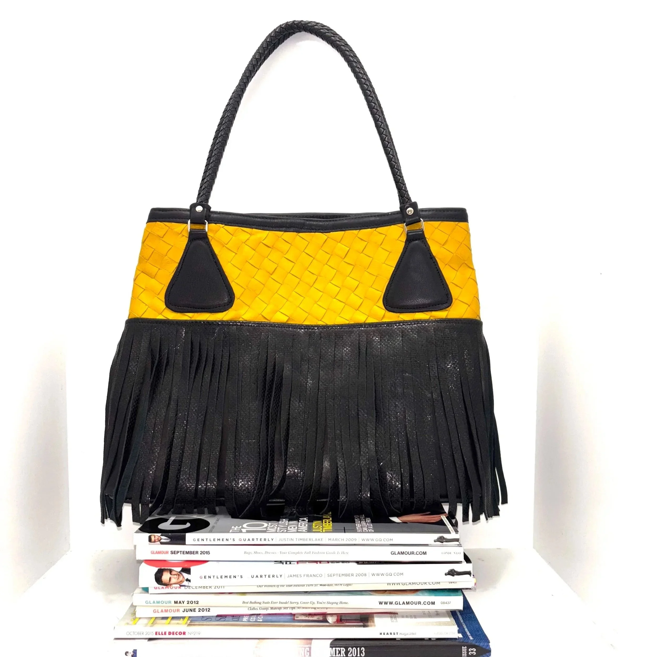 Midnight Sun Woven flat bottom tote bag