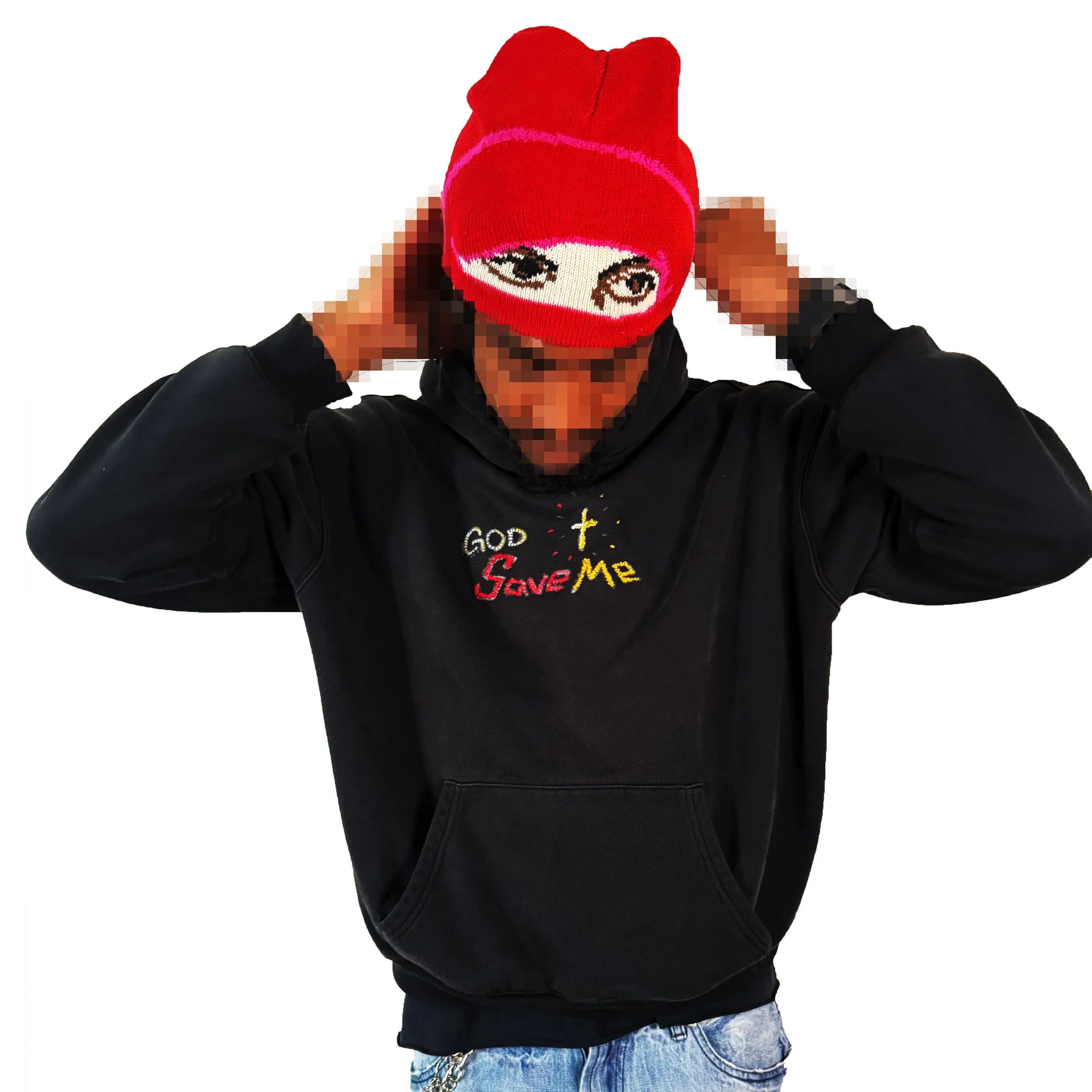 "God Save Me" Upcycled Hoodie