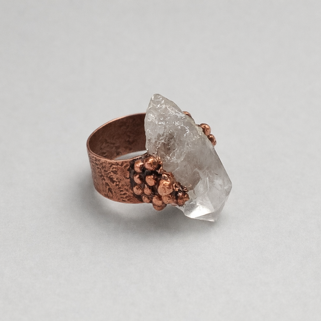 Anello Quarzo Grezzo.   Forma  n. 1