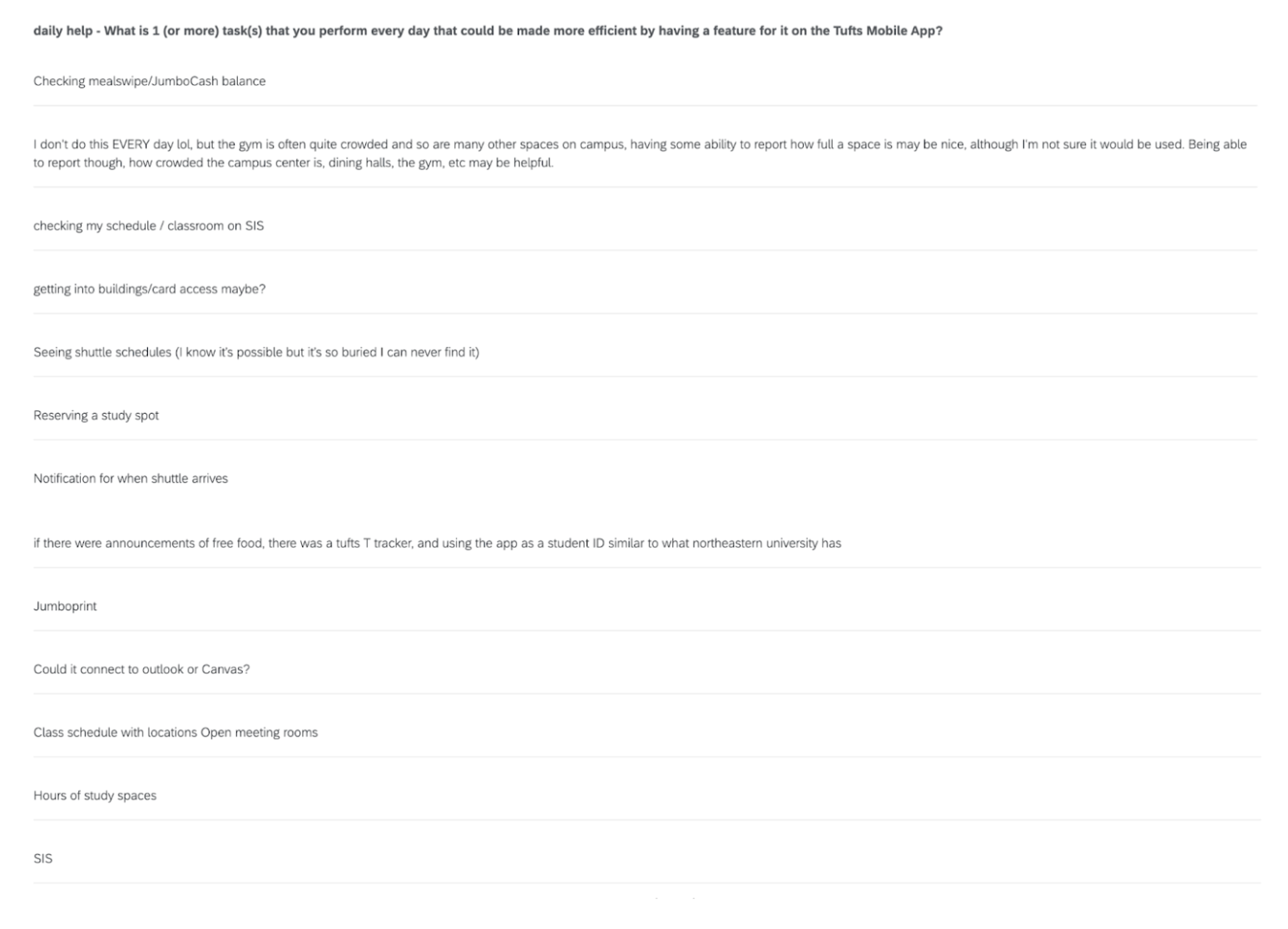 Question 5: Improvements