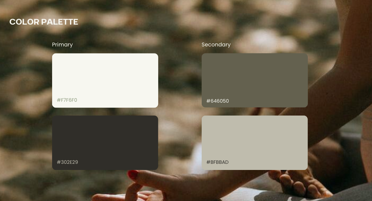 Developed a comprehensive visual identity using an earth-toned palette (Ash, Clay, Turmeric) to evoke a sense of groundedness and luxury.