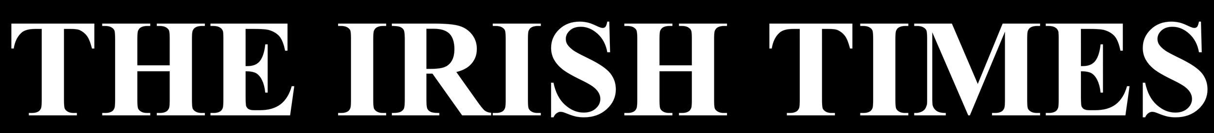 The logo of The Irish Times newspaper with a black background and white text.