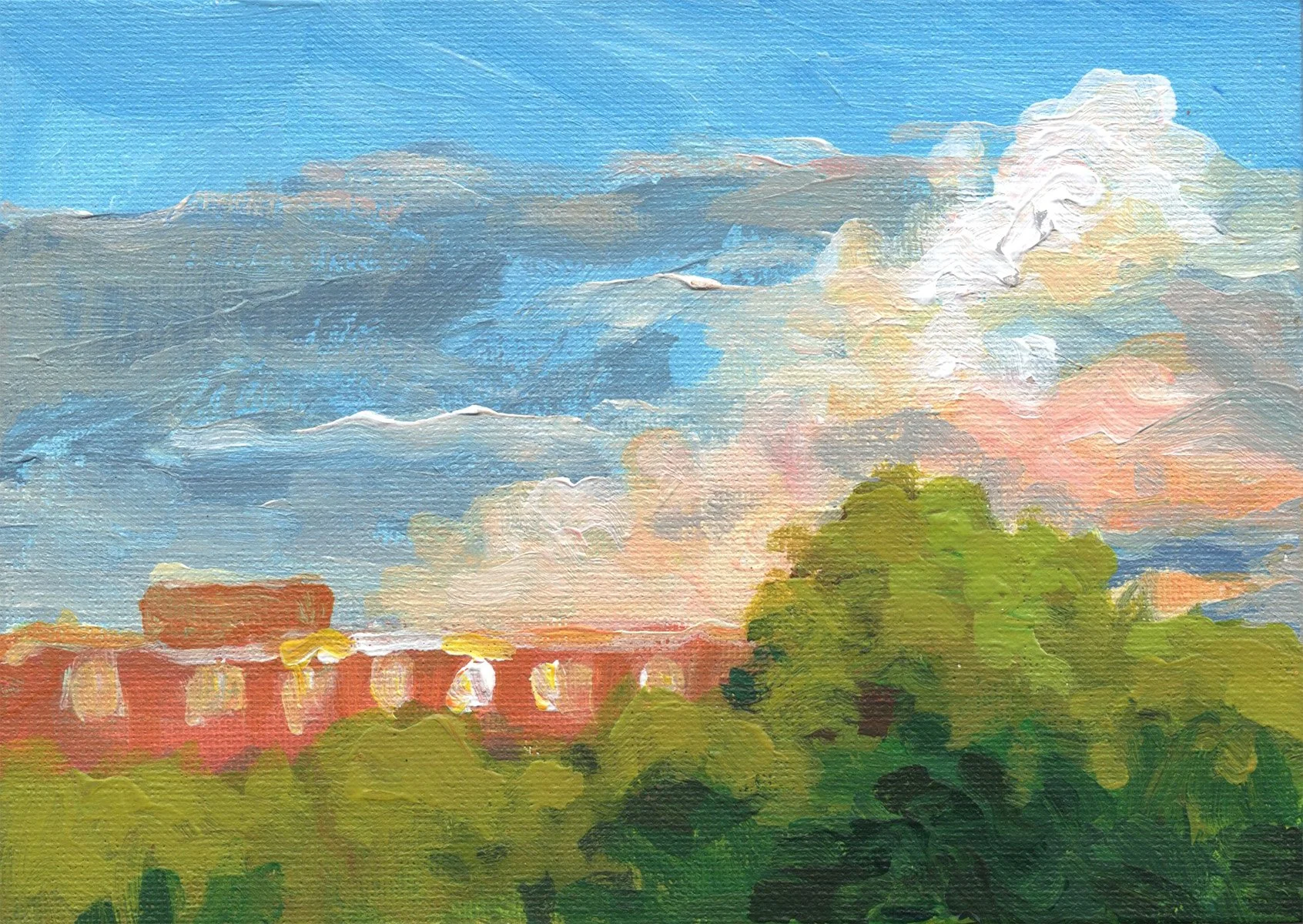 "Institute Park Study 8" Acrylic on canvas panel, 5"x7", 2026