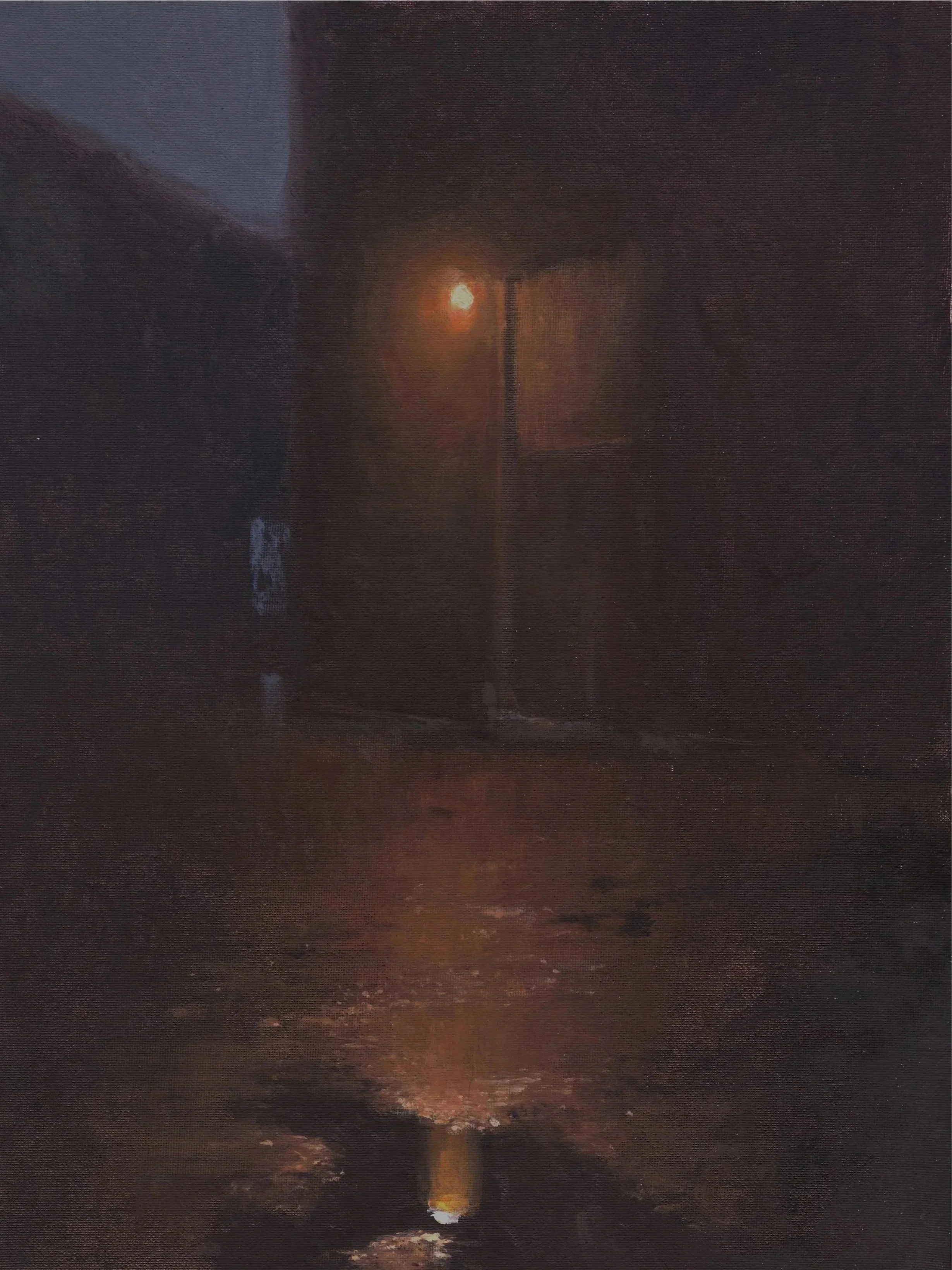 "Dark Door Revisited," Oil on canvas panel, 12"x16", 2023