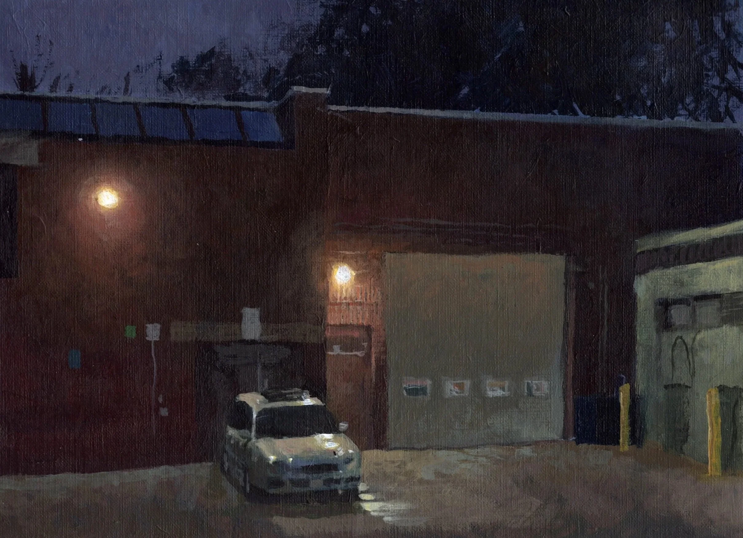 "Lavender Dusk," Acrylic on canvas paper, 9"x12", 2024