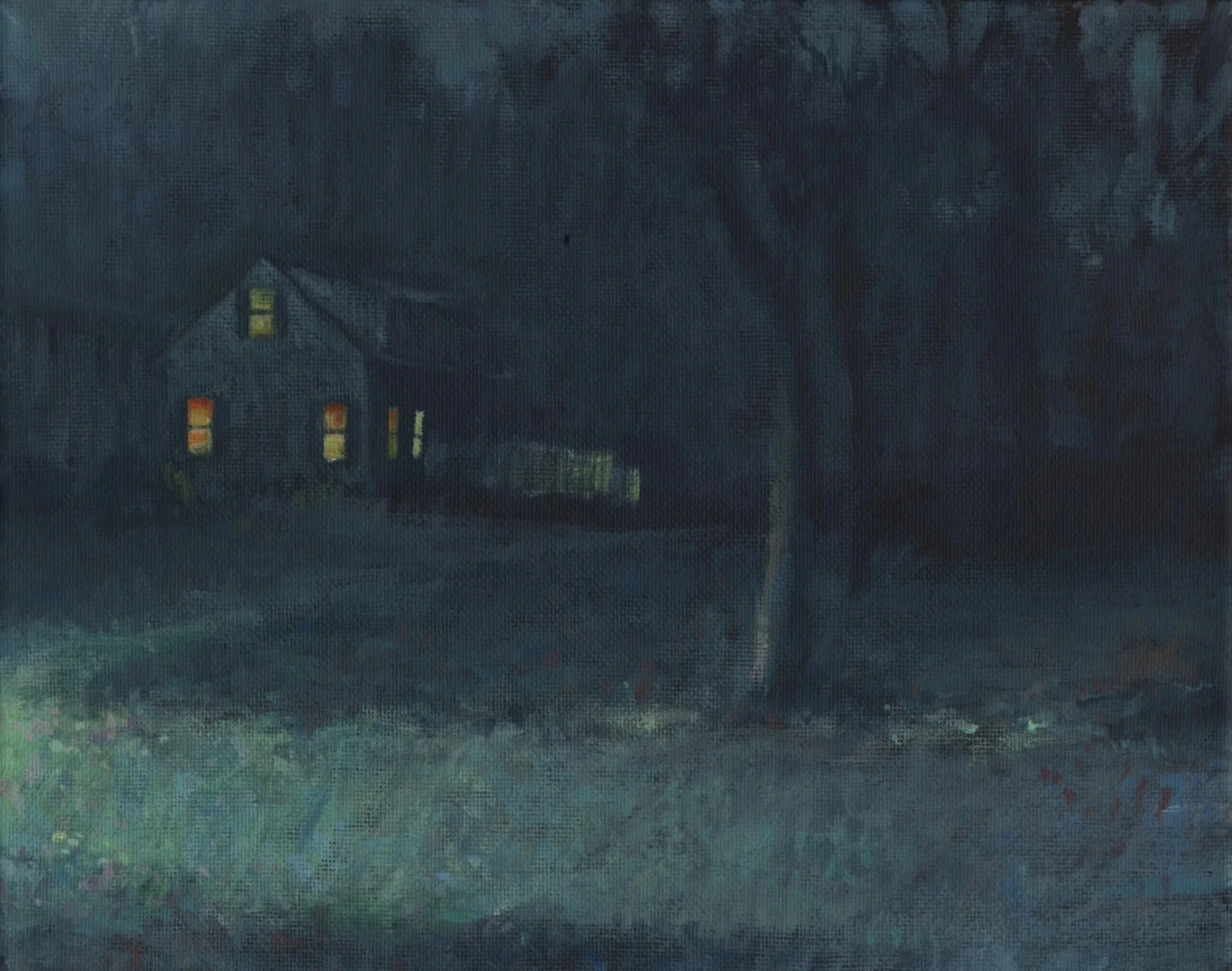 "Hillside Drive," Acrylic on canvas, 8"x10", 2024 (sold)