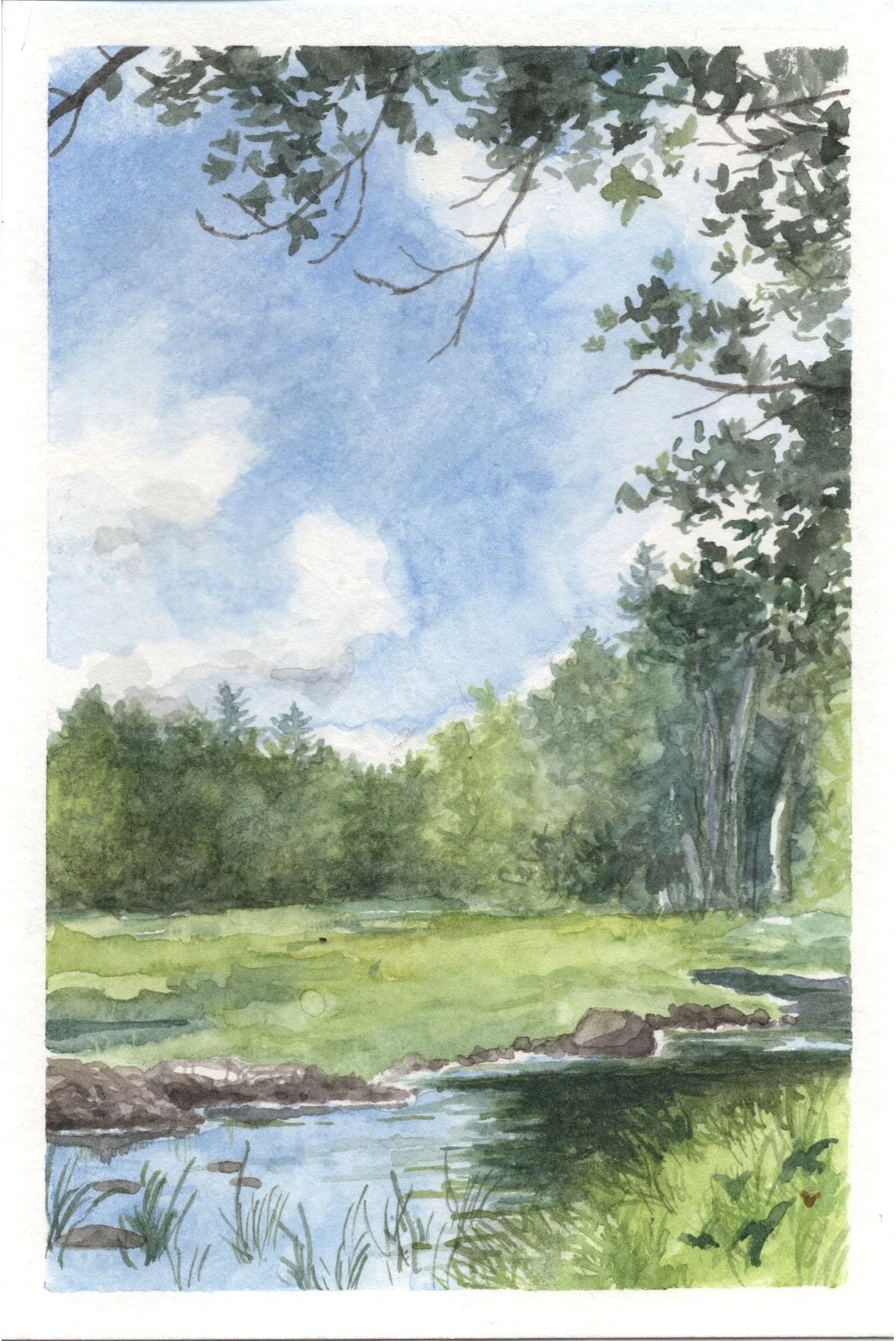 "Hirundo Trail," Watercolor on paper, 4"x6", 2022