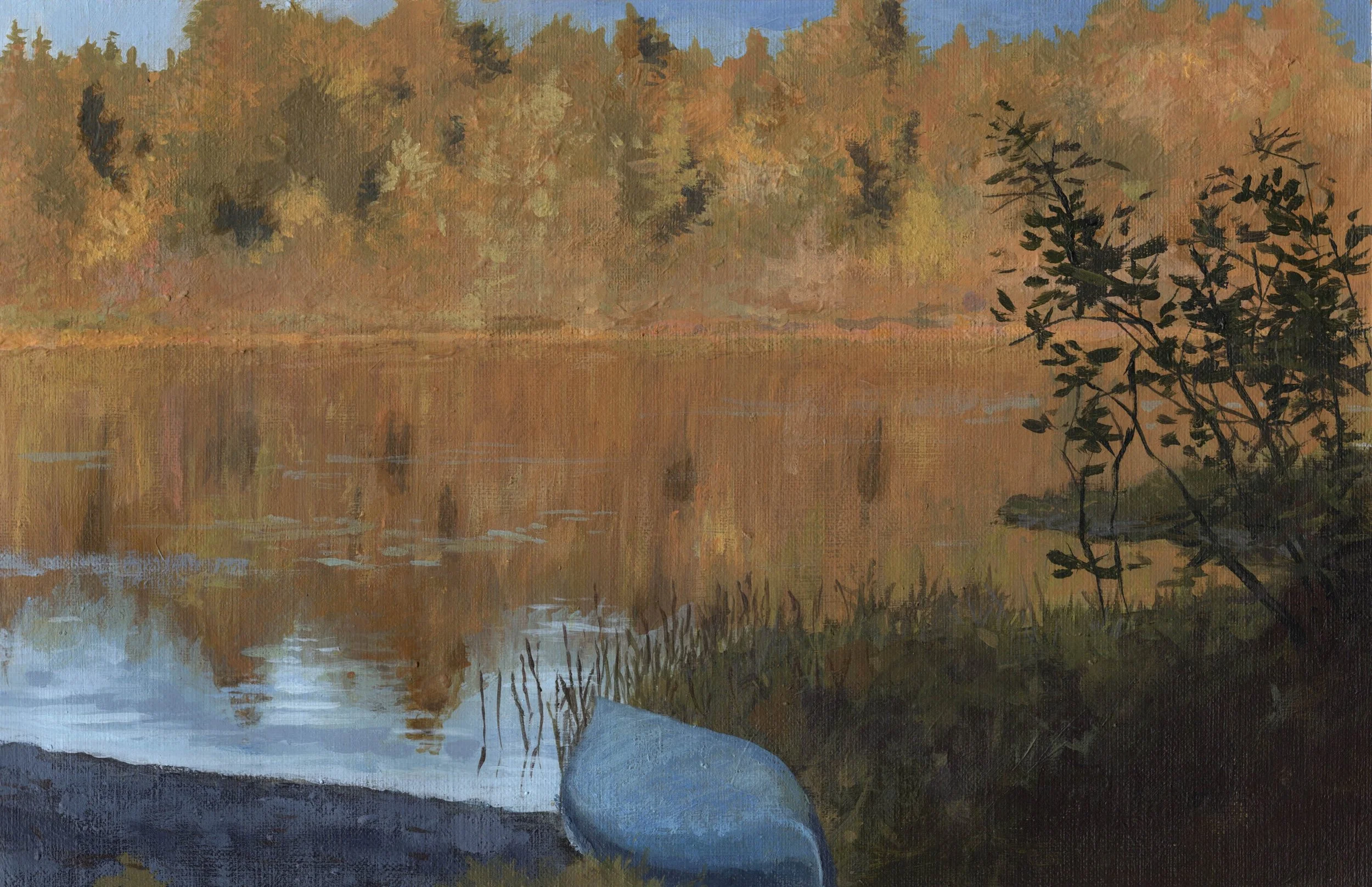 "In for the Night," Acrylic on canvas paper, 9"x12", 2023