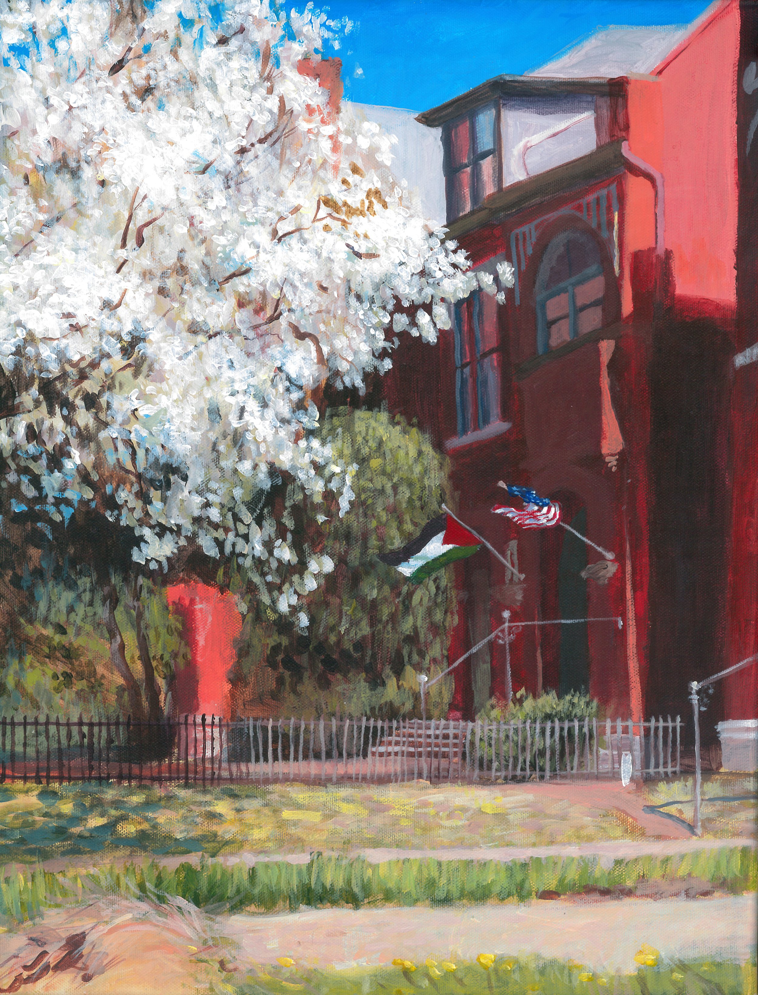 "Spring in Louisville," Acrylic on canvas, 14"x18", 2025