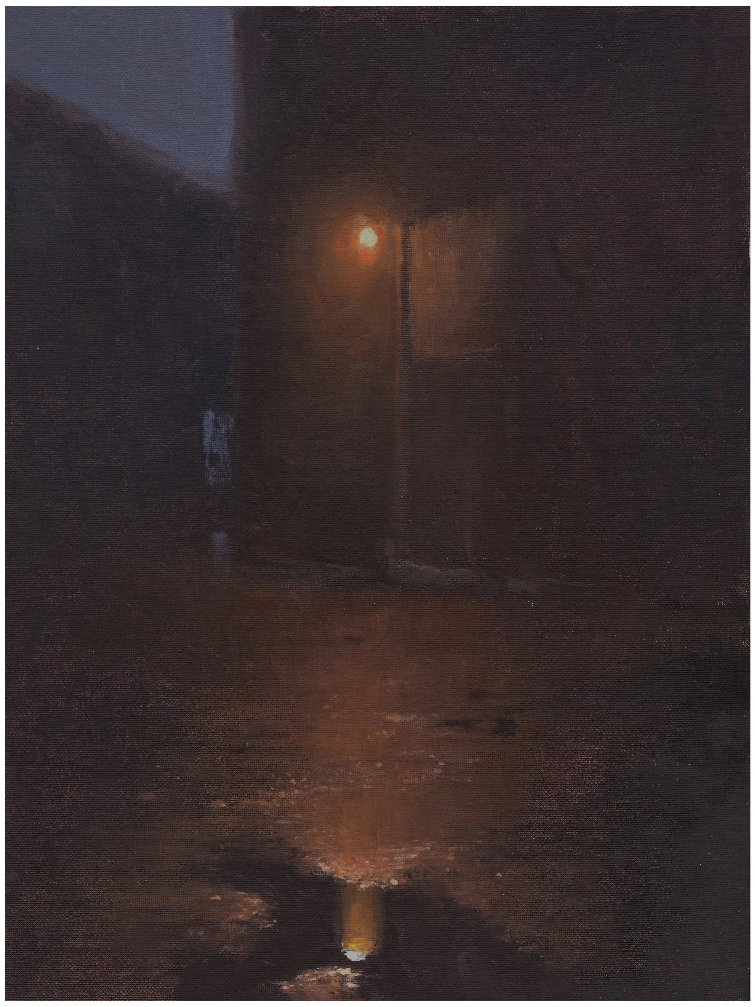 "Dark Door Revisited," Oil on canvas panel, 12"x16", 2023
