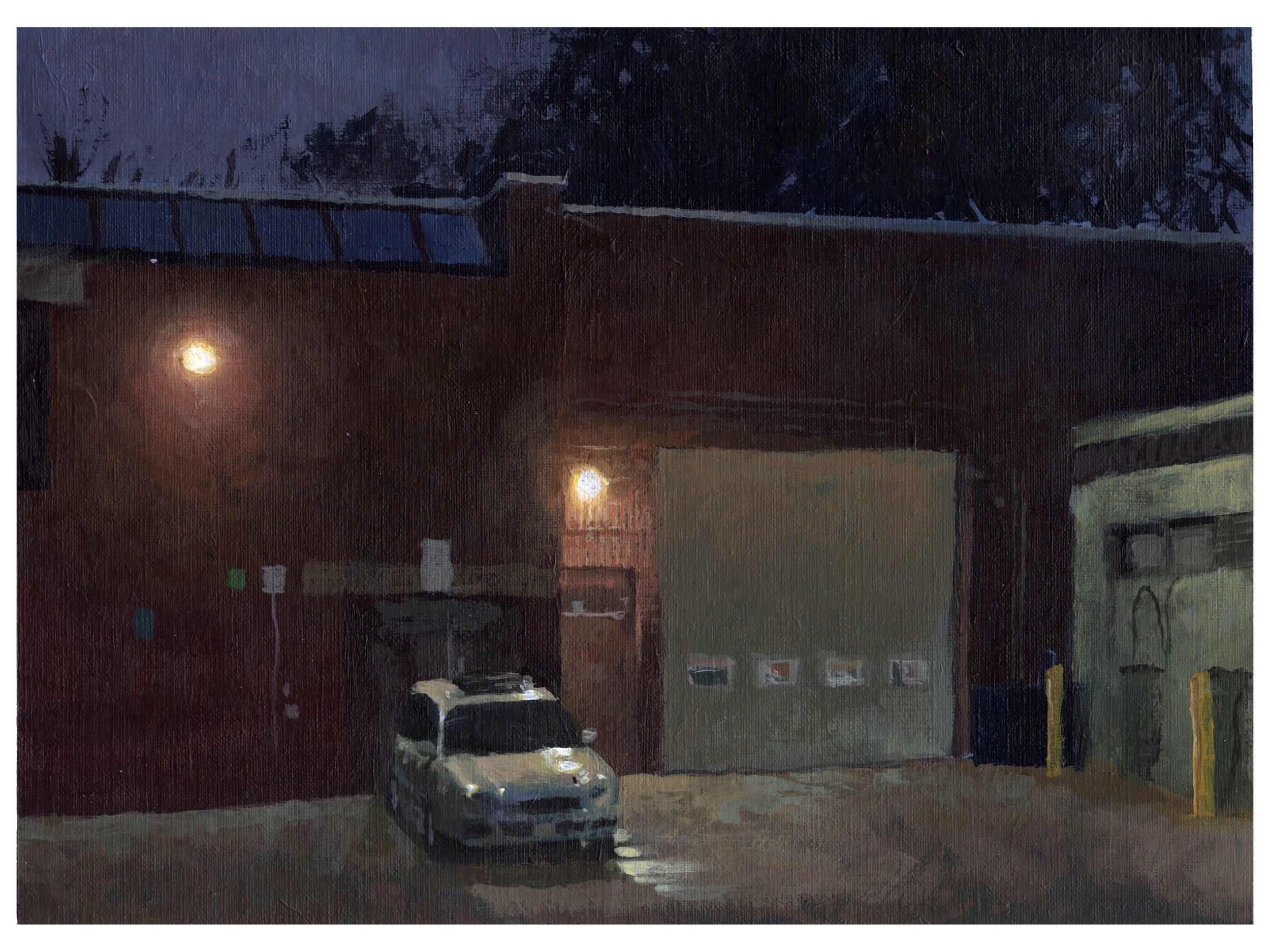 "Lavender Dusk," Acrylic on canvas paper, 9"x12", 2024