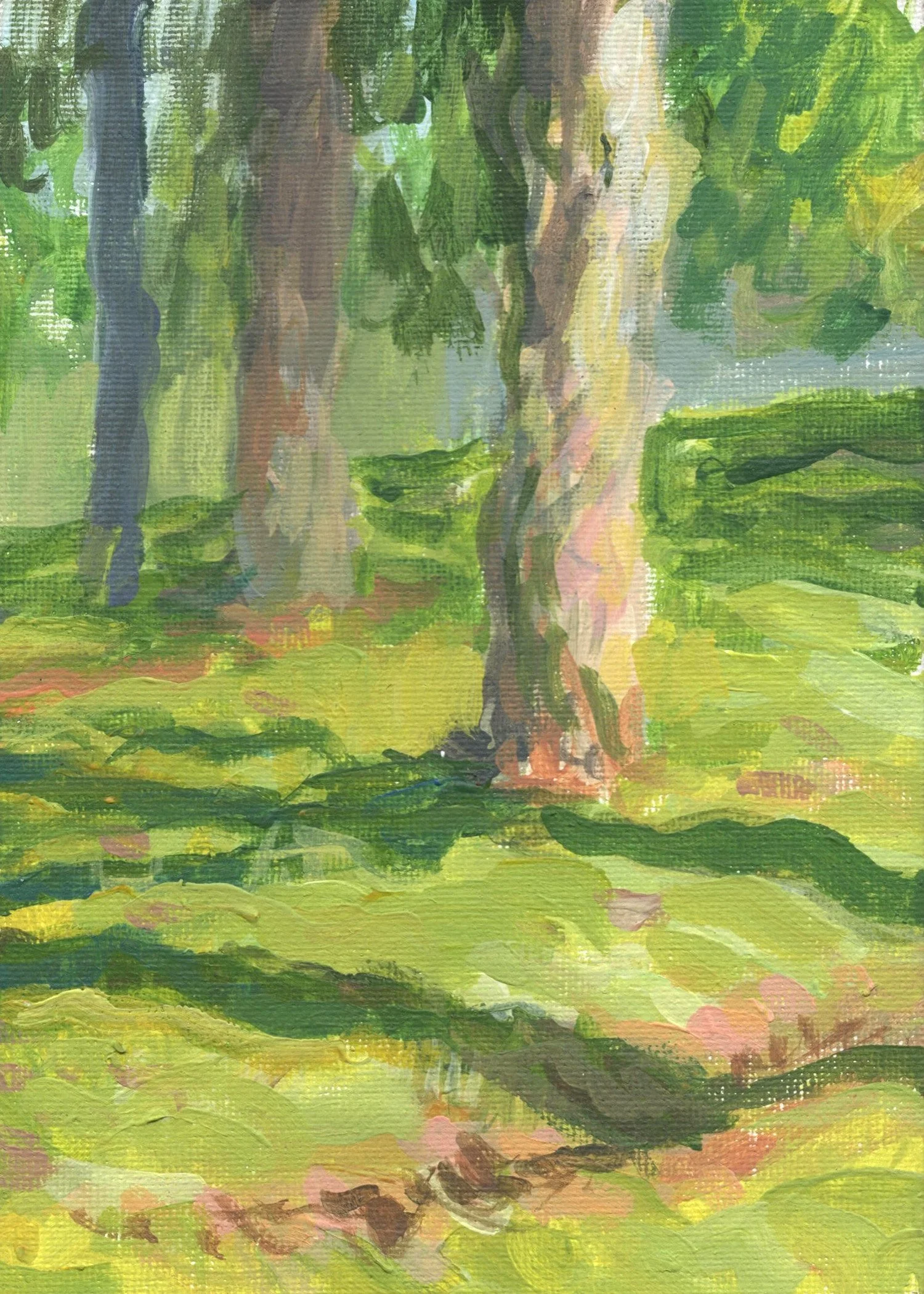 "Institute Park Study 2," Acrylic on canvas panel, 5"x7", 2026