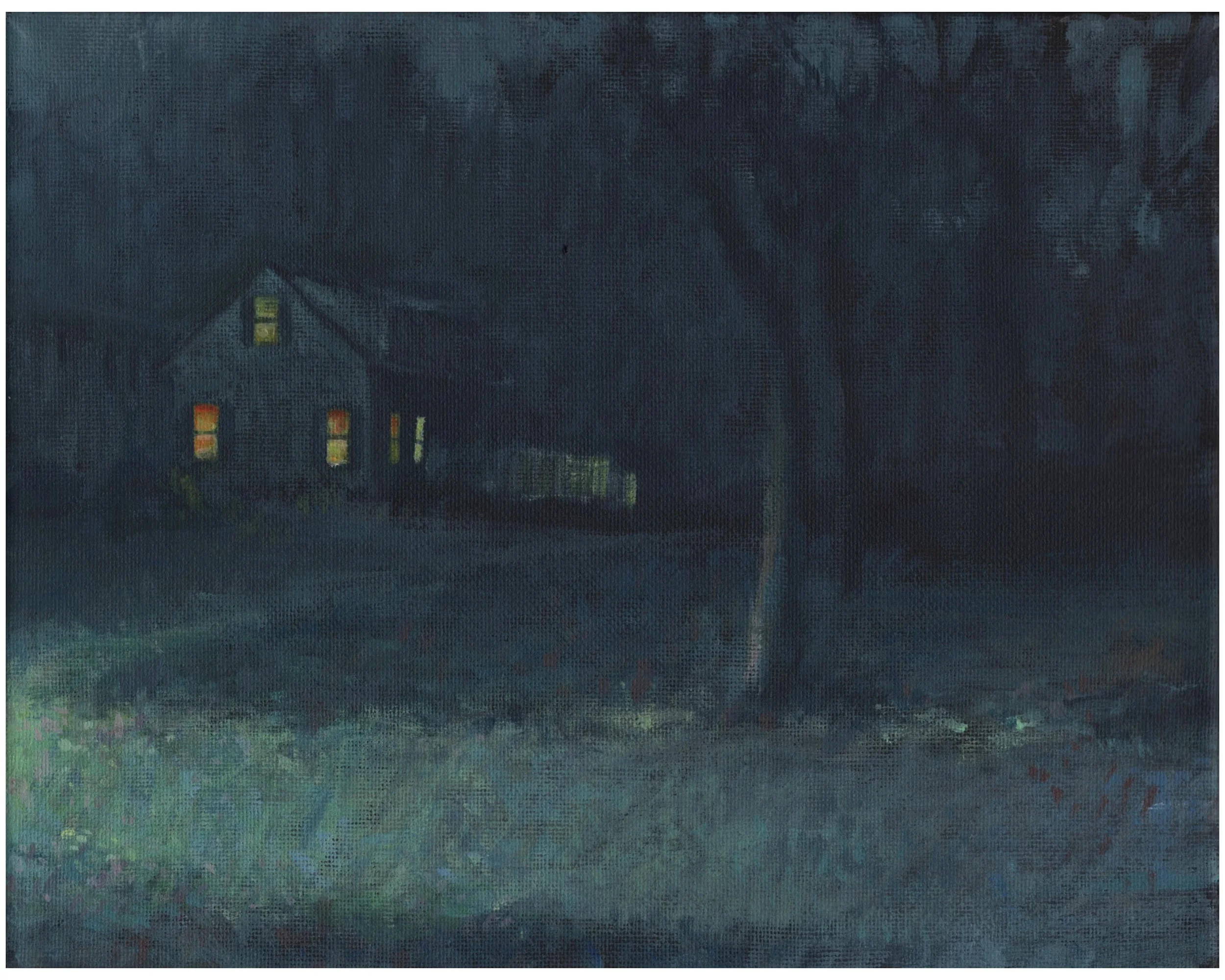 "Hillside Drive," Acrylic on canvas, 8"x10", 2024