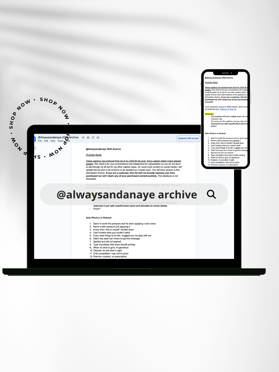@Alwaysandanaye 2025 Caption Archive