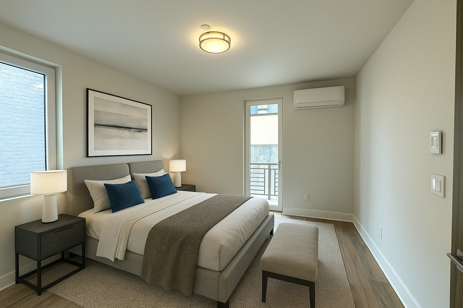 Bedroom with balcony