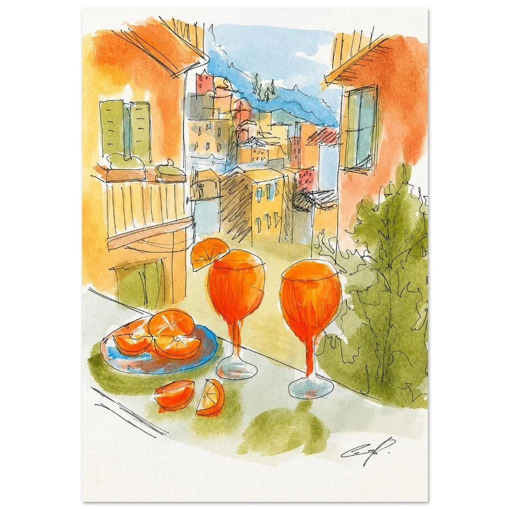 Slow Living | Fine Art Print | Vibrant Italian Illustration Wall Decor