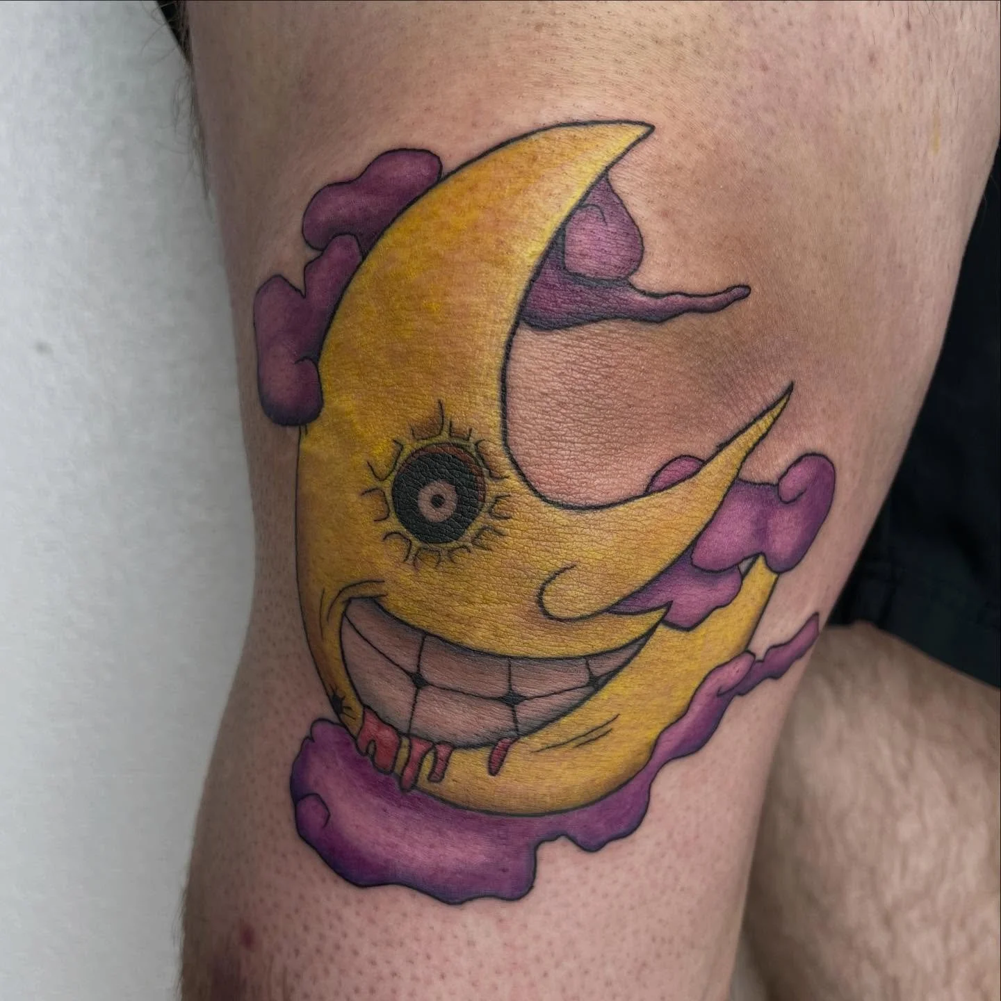 &ldquo;A sound soul dwells within a sound mind.&rdquo;

Man I love Soul Eater! I got to tattoo the moon on Brody&rsquo;s knee the other day. He sat like a champ! I can&rsquo;t wait to put the sun on the other knee 😁 thank you as always Brody for the