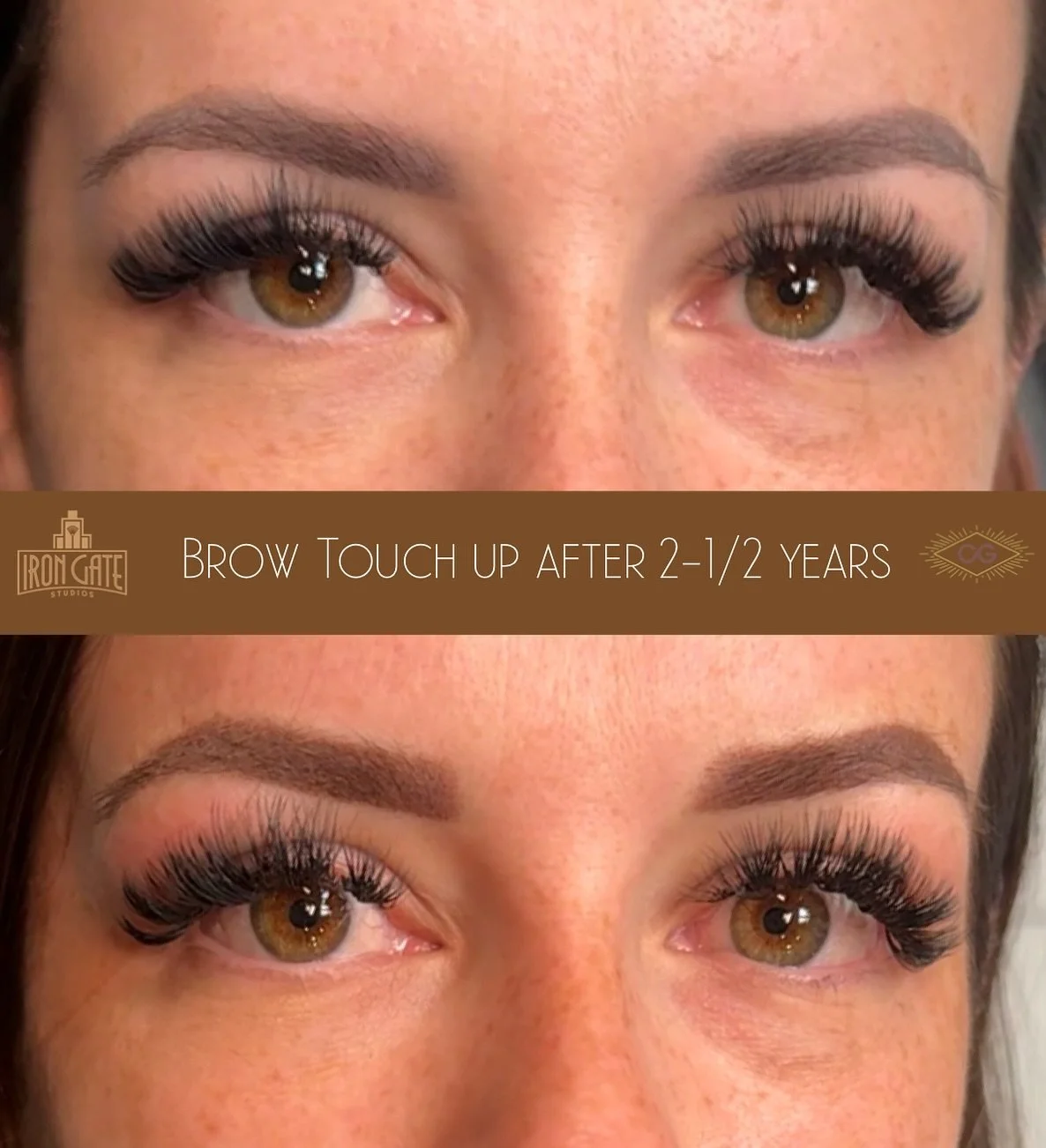 When people ask about brow commitment and what to expect in 2-1/2 to 3 year for *MOST* people - it&rsquo;s this. 

A slight cooling of tone, but still a defined shape of color behind the natural brow hairs
Touch ups usually leave things looking extra