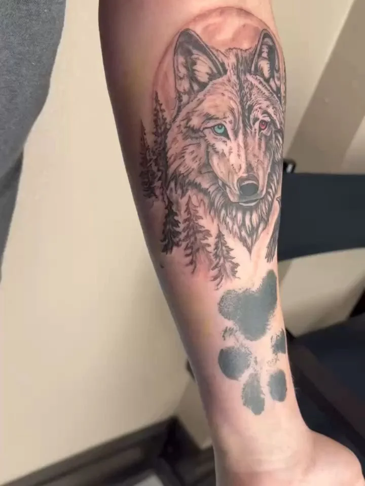 Which wolf wins the internal battle? It's the one you feed. ☯️ Thanks Mr Blake, for the honor of letting me draw this parable on you, with a Ravin the sky, flying over your good boi 💜