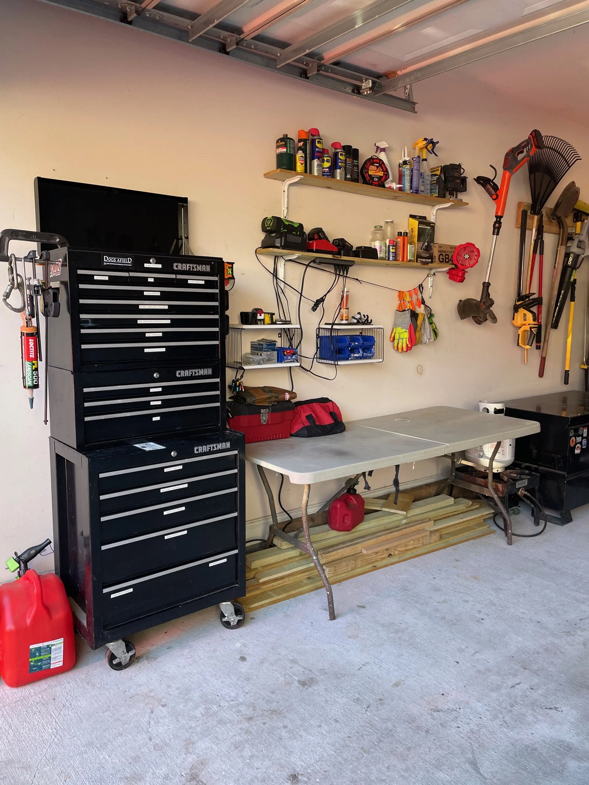after, the work shop section of the garage