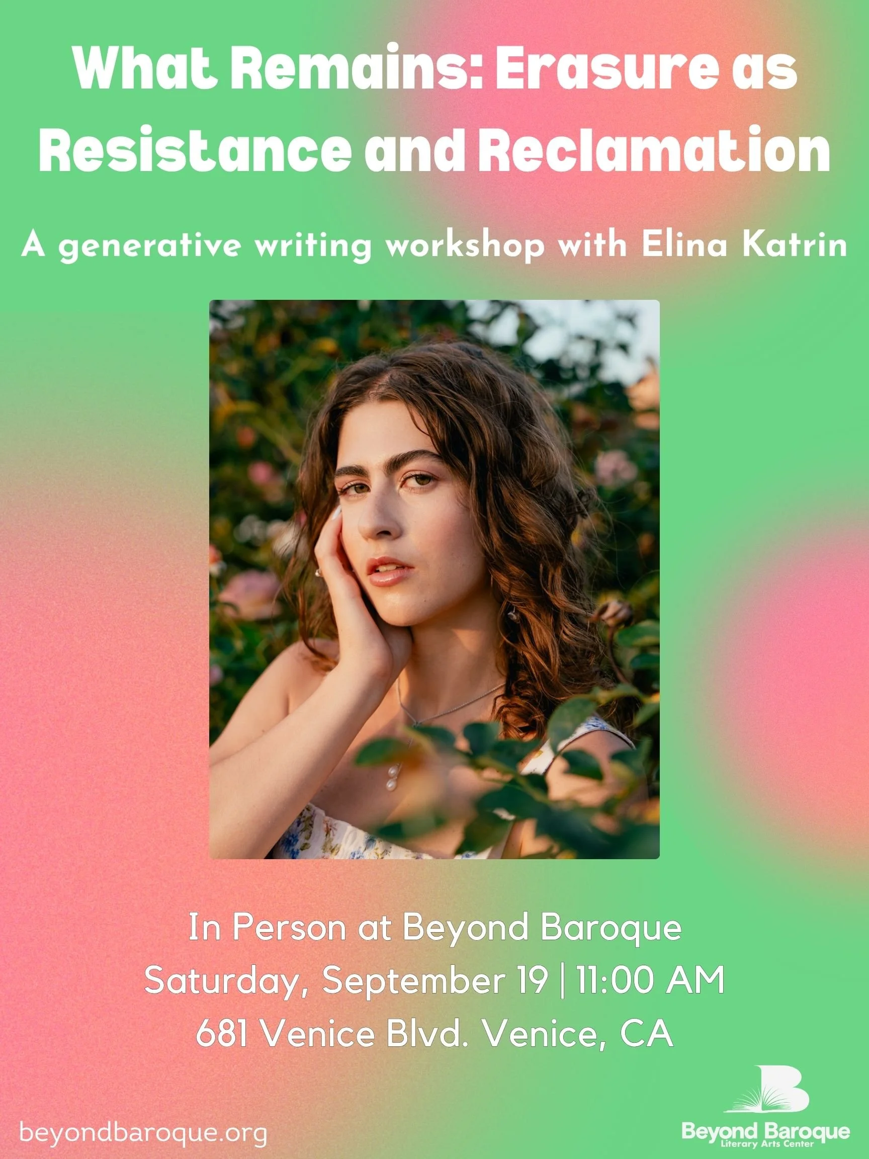 What Remains: Erasure as Resistance and Reclamation: A generative workshop with Elina Katrin