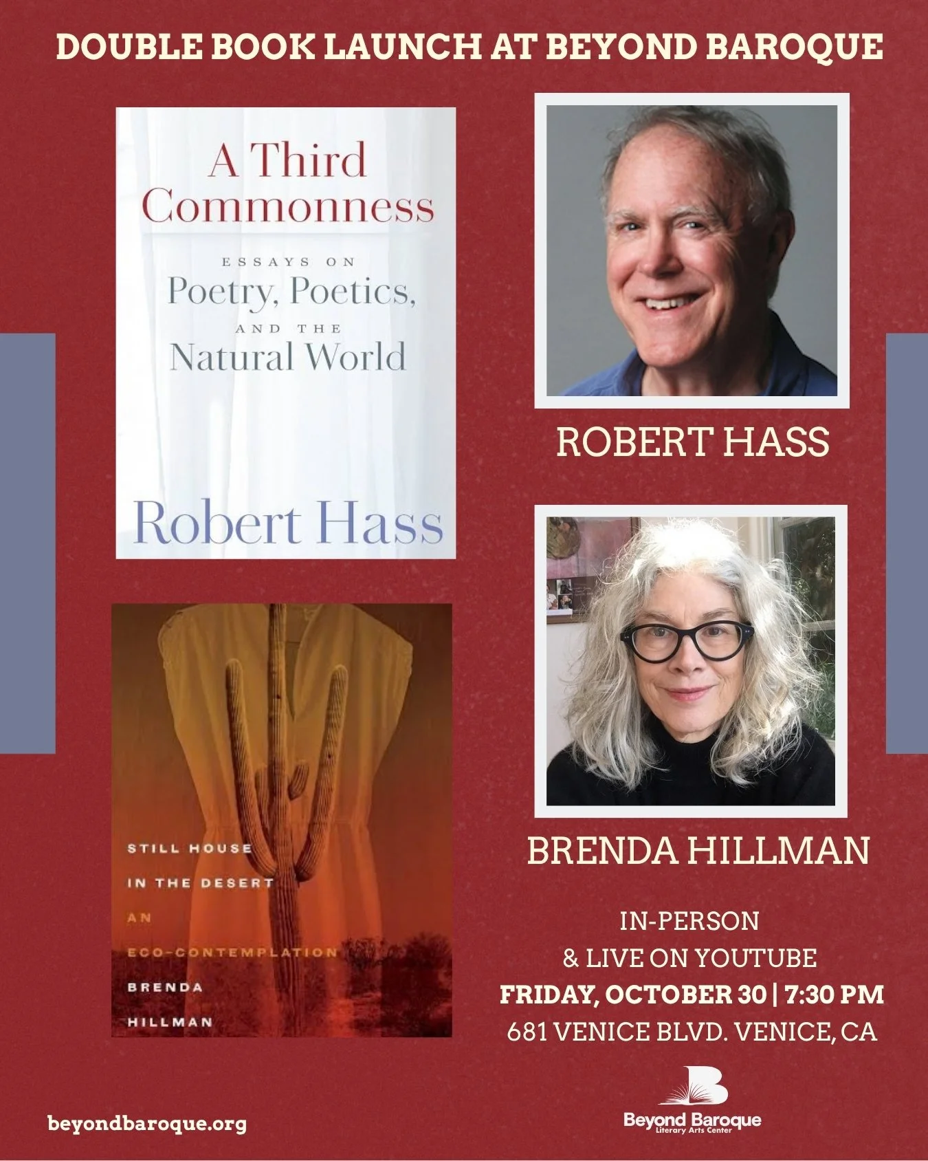LA Book Launch: Bob Hass and Brenda Hillman