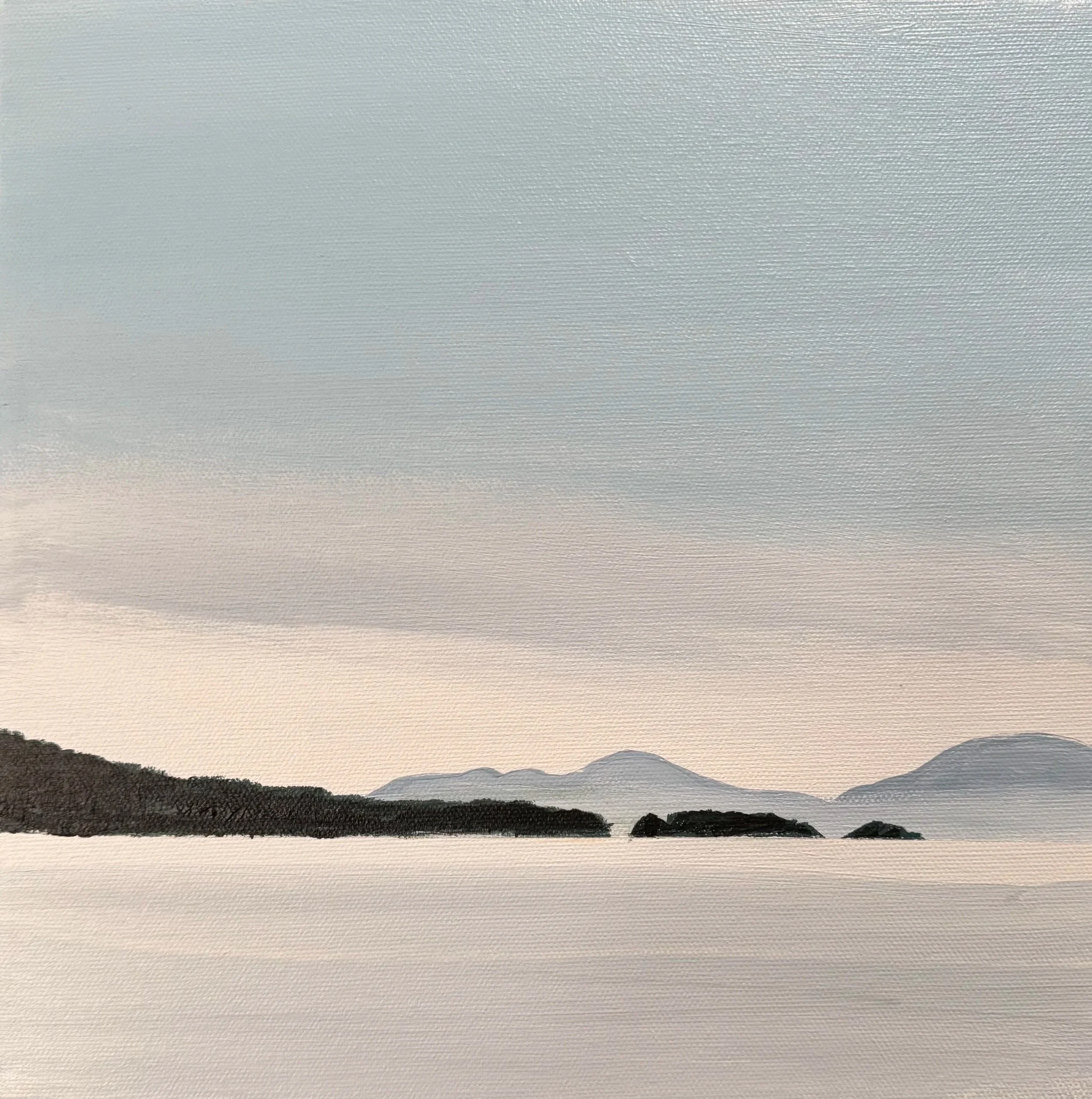 Winter Day at Yellow Point, Vancouver Island I 
Acrylic on canvas 
10” x 10"