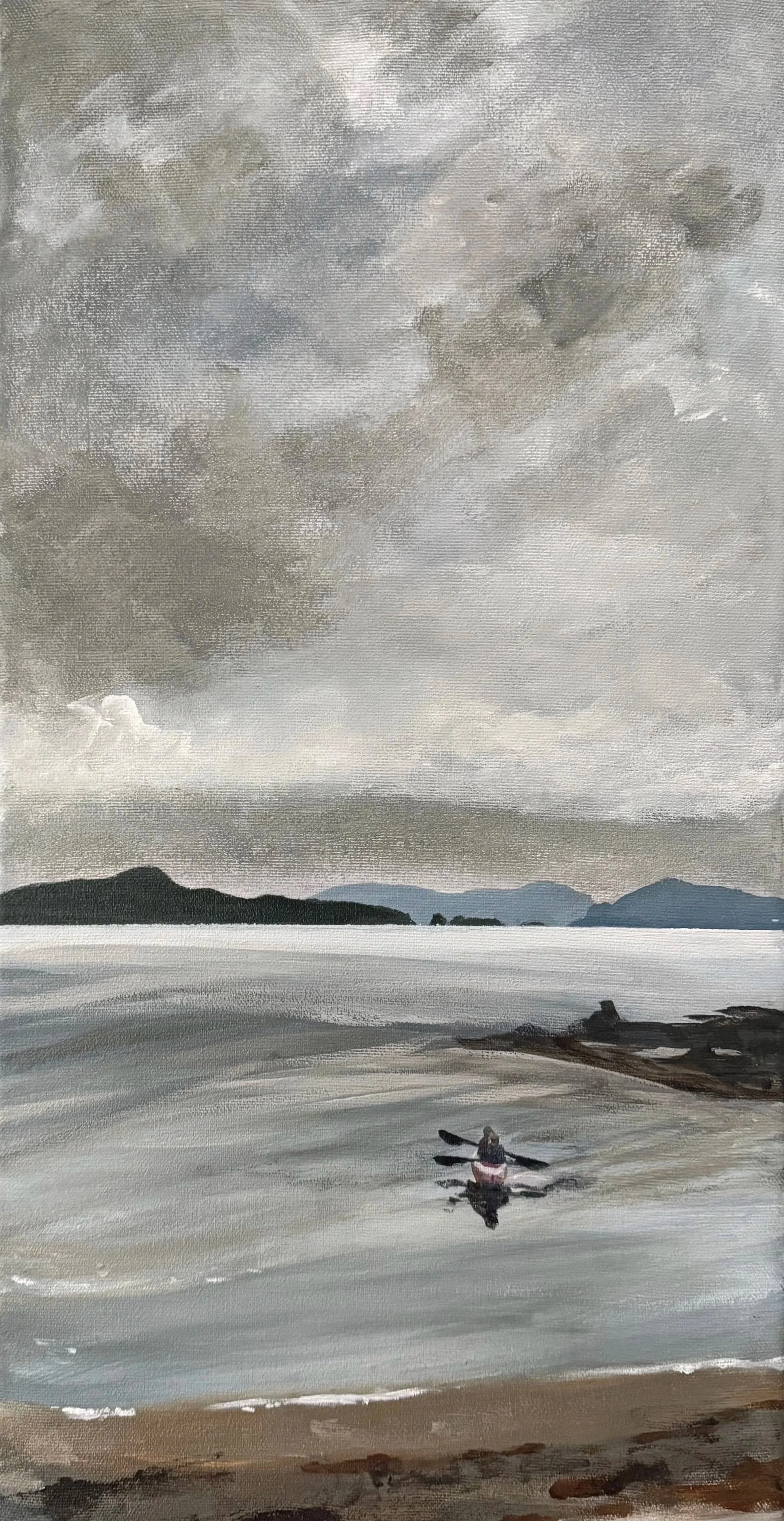 Landing at the Access Point (Yellow Point) 
Acrylic on canvas 
10” x  20"