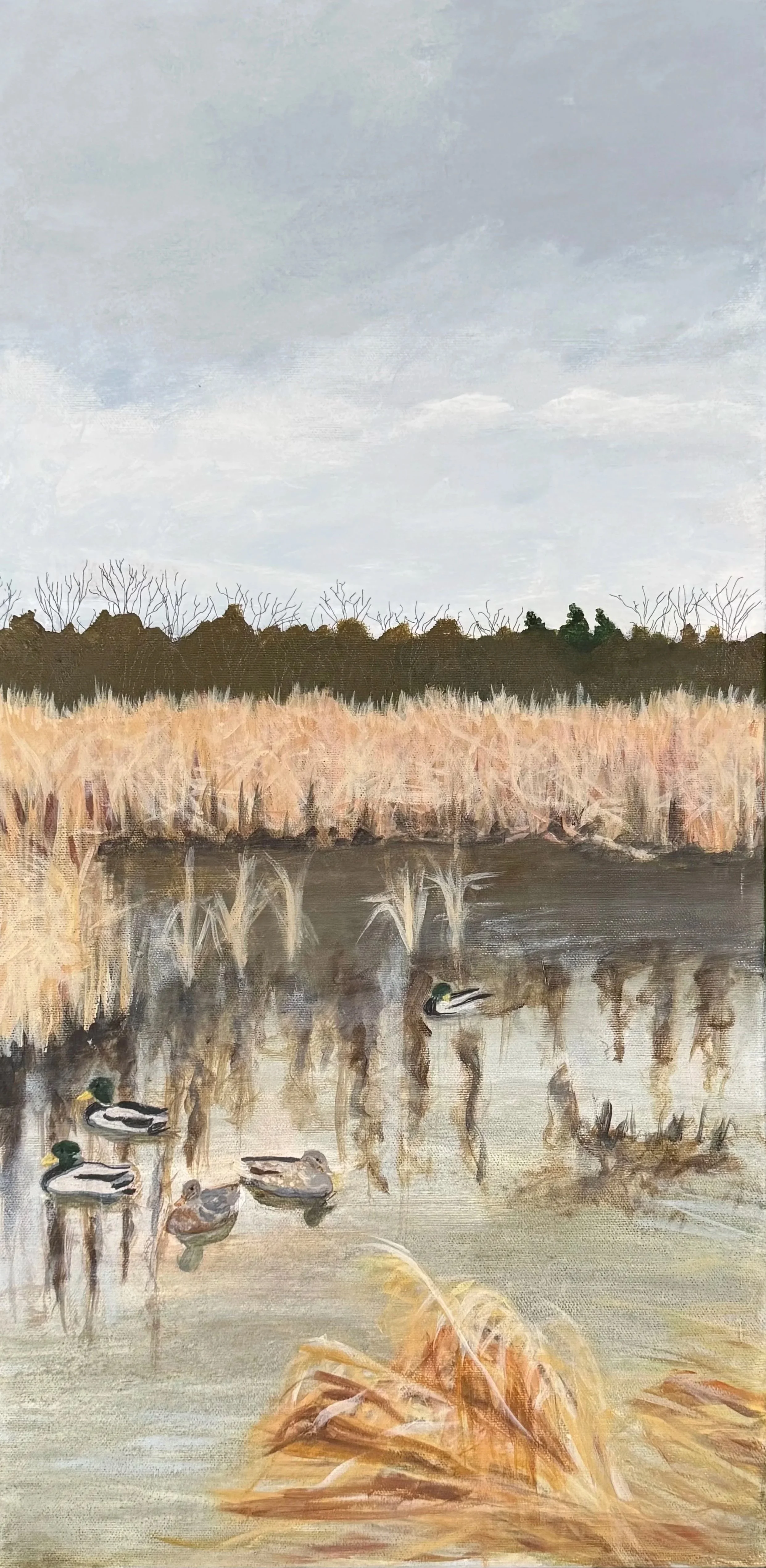 Rithet’s Bog Series - Winter I 
Acrylic on canvas 
12” x 24"